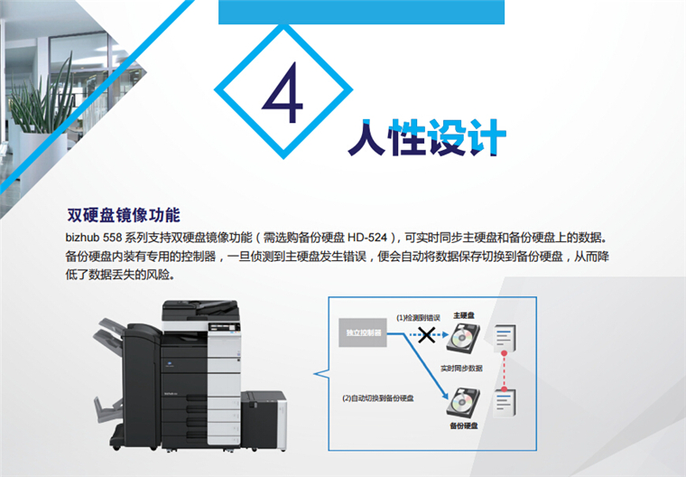 柯尼卡美能達558雙硬盤鏡像功能-科頤辦公